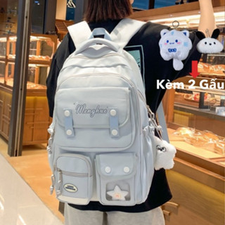  Balo nữ đi học QITI cặp sách đi học nữ cấp 1-2 thời trang hàn quốc Balo ulzzang chống nước đựn laptop 15.6inch 