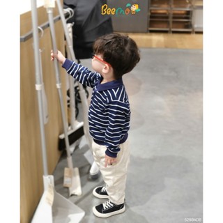  Áo dài tay có cổ cho bé trai Beemo kẻ ngang vải da cá mềm mại co dãn cho bé đi học đi chơi 5289ADB 