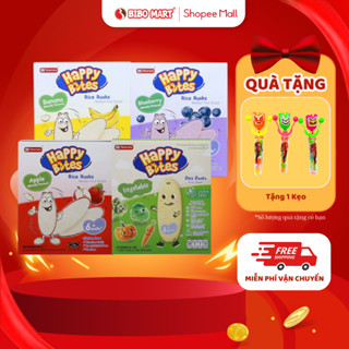Bánh Gạo Ăn Dặm Happy Bites Cho Bé Trên 6 Tháng Nhiều Vị Dâu Chuối Táo Rau Củ - Bibomart