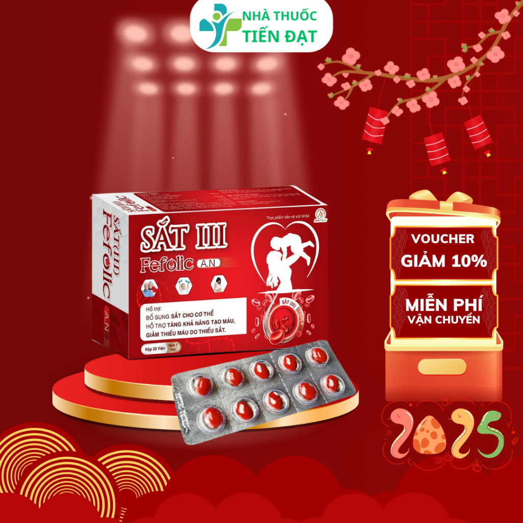 Viên Uống Bổ Máu Sắt III Fefolic Anh Phát – Bổ Sung Sắt & Acid Folic, Giúp Giảm Nguy Cơ Thiếu Máu