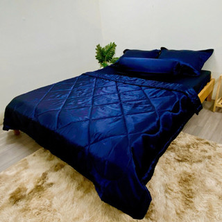 Bộ ga gối phi lụa size 1.8x2m( mền 1.7x2m) 5 món nệm dày 15-20cm
