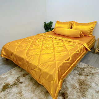 Bộ ga gối phi lụa size 1.8x2m( mền 1.7x2m) 5 món nệm dày 15-20cm