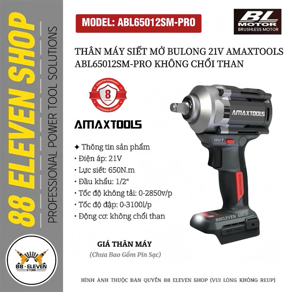 Máy Siết Mở Bulong 21V AMaxtools ABL65012SM-PRO