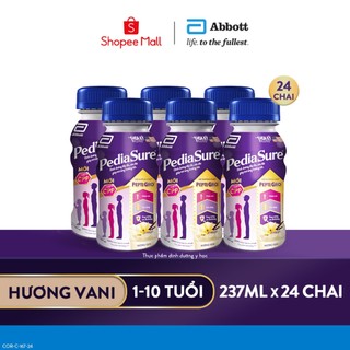 1 thùng 24 chai PediaSure 1-10 tuổi dạng pha sẵn hương Vani 237ml