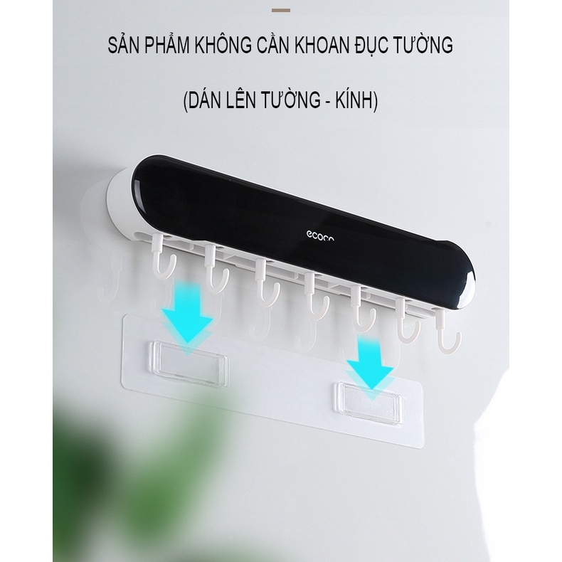 🍀Hàng chính hãng ecoco🍀 Kệ cắm dao Ecoco dán tường , đa năng, có ngăn đựng đũa, thìa, móc treo đồ ti