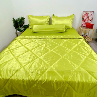 Bộ chăn ga gối phi lụa (ga 2x2m , mền 2.2x2m, niệm dày 10-15cm), đủ mền