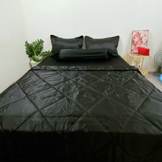 Bộ chăn ga gối phi lụa (ga 2x2m , mền 2.2x2m, niệm dày 10-15cm), đủ mền