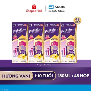  Thùng 48 Hộp Sữa nước Pediasure Vani ít ngọt 180ml hộp  bao bì thay đổi theo từng đợt nhập  