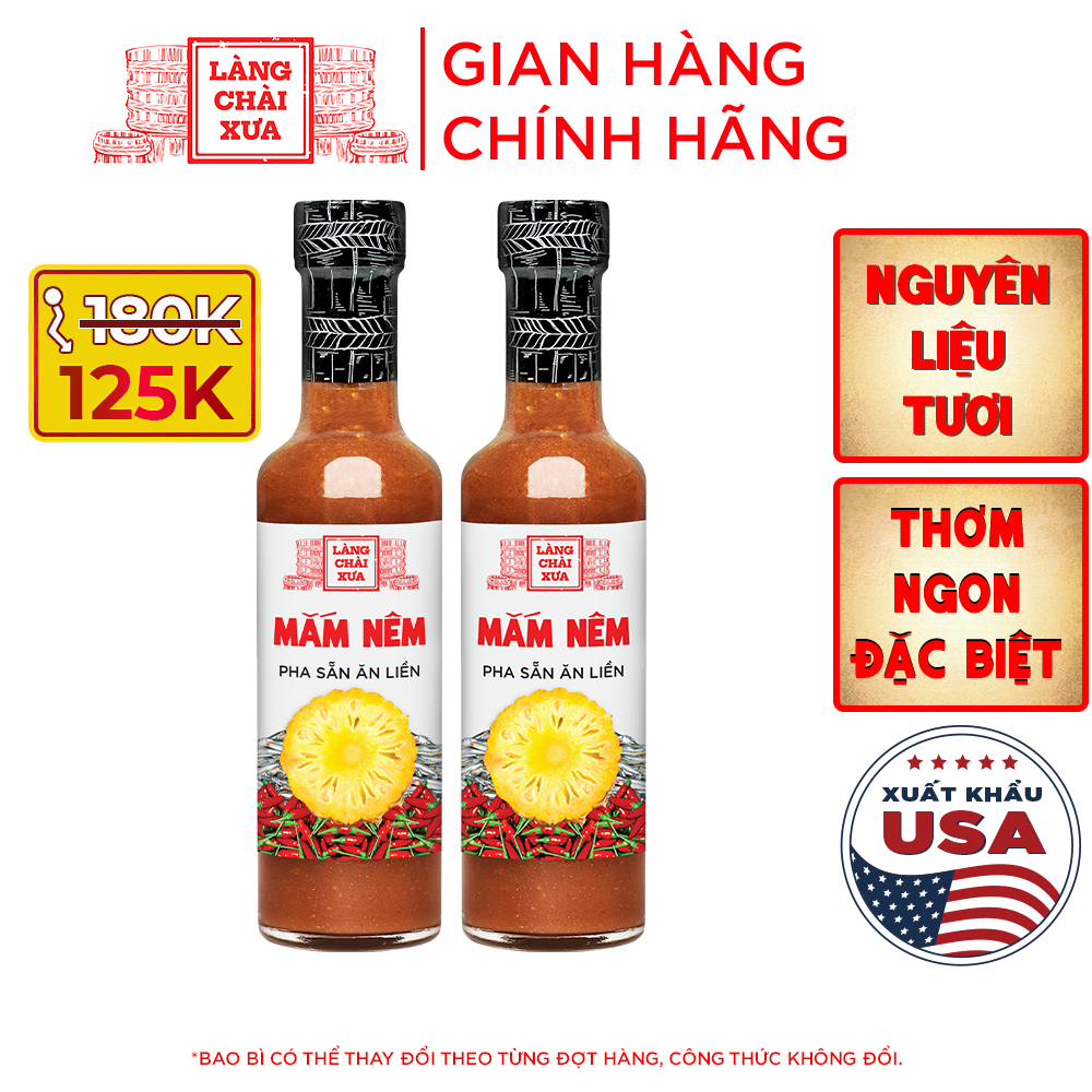 [Combo 2 chai thuỷ tinh 300g] Mắm nêm pha sẵn cao cấp Làng Chài Xưa, nguyên liệu tươi, thơm ngon đặc biệt