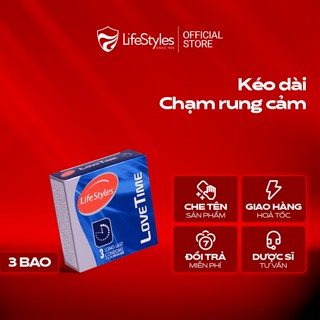   HSD 3.2026  Bao cao su Lifestyles Lovetime hỗ trợ kéo dài cuộc yêu hộp 3 bcs 