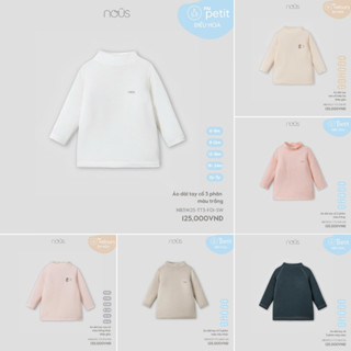  Áo Dài Tay Nous Áo Cao Cổ 3cm Chất Mềm Mịn Thấm Hút Cho Bé 