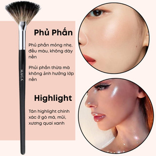 Cọ Quạt Phủ Phấn Mắt Highlight MAGA Pro Brush Fan 65