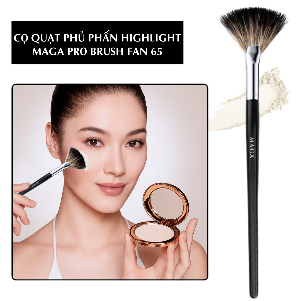 Cọ Quạt Phủ Phấn Mắt Highlight MAGA Pro Brush Fan 65
