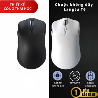Chuột Gaming Langtu T6 Pro không dây, DPI 16000, thiết kế công thái học chống trượt, phím bấm silent