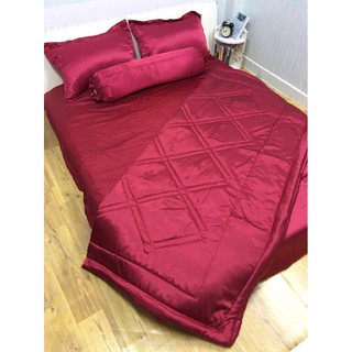 Bộ ga gối phi lụa 1.8x2m, nệm dày 10cm, khổ vải 1.5m(4 món)