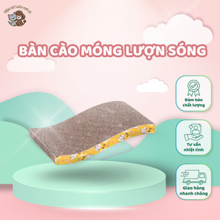 Bàn cào móng cho mèo bằng carton kèm catnip - Đồ chơi mài móng giúp bảo vệ đồ đạc