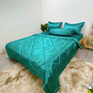 Bộ chăn ga gối phi lụa 2mx2m, mền 2.2mx2m, nệm dày 10-15cm, vải khổ 1,5m