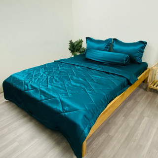 Bộ chăn ga gối phi lụa 2mx2m, mền 2.2mx2m, nệm dày 10-15cm, vải khổ 1,5m