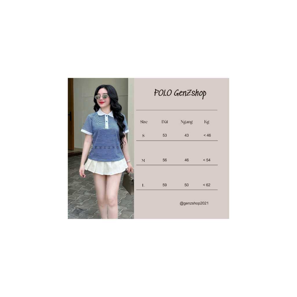 Áo Thun Polo Sọc Nữ  Cotton Co Giãn Đơn Giản Thanh Lịch BST26 | BigBuy360 - bigbuy360.vn
