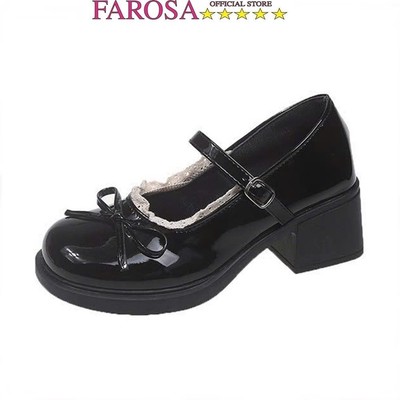Giày búp bê nữ lolita phối nơ FAROSA -H12 giày vintage ulzzang đế 5cm phối ren mẫu mới cực hót trend