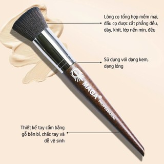 Cọ Tán Kem Nền Tạo Khối Bronzer Má Hồng Kem Form Đầu Ngang MAGA Buffer Brush 20