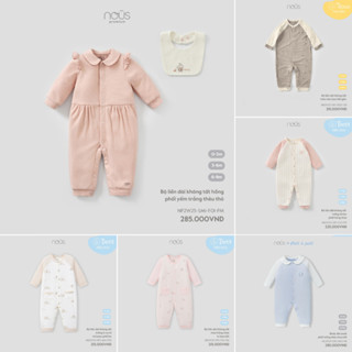  Bộ Body Bộ Liền Dài Nous Chất Mềm Mịn Size 0M 3M 6M Cho Bé 