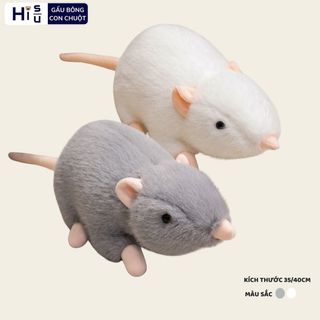  Gấu bông con chuột lông tơ non cao cấp Thú nhồi bông chuột dáng bò làm đồ chơi cho bé,cho mèo 
