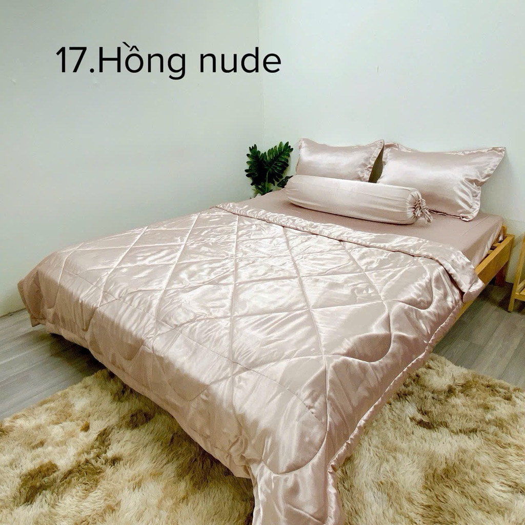 Bộ ga gối phi lụa cao cấp 1.6x2m, nệm dày 10cm, không kèm mền