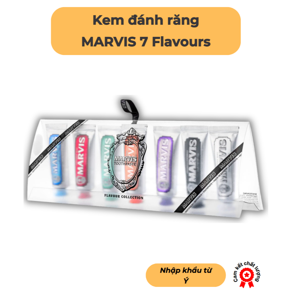 Kem đánh răng MARVIS cao cấp từ Ý - Set kem đánh răng 7 vị 25ml