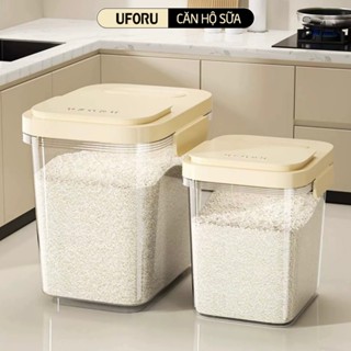 Thùng Đựng Gạo UFORU Size Lớn 25KG Chất Liệu Nhựa PP Đóng Kín Chống Ẩm Mốc Có Bánh Xe Di Chuyển - UFM661