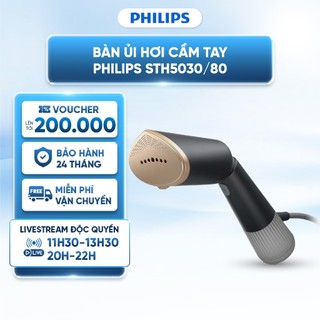  Bàn ủi hơi nước cầm tay Philips STH5030 80 - 2 chế độ Eco và Max - Chính hãng - Hơi phun 24g phút - Ủi dọc ngang 