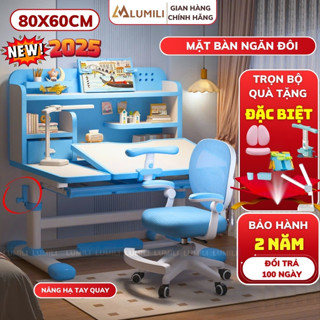  Bàn học sinh chống gù Lumili E10 plus có kèm giá sách  ghế xoay ,chống gù chống cận cho trẻ em 