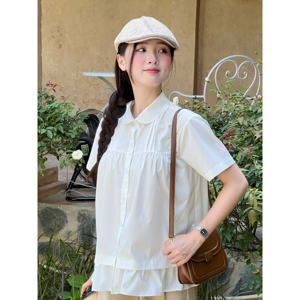 Áo sơ mi babydoll chất vải thô nến Miho House | BigBuy360 - bigbuy360.vn