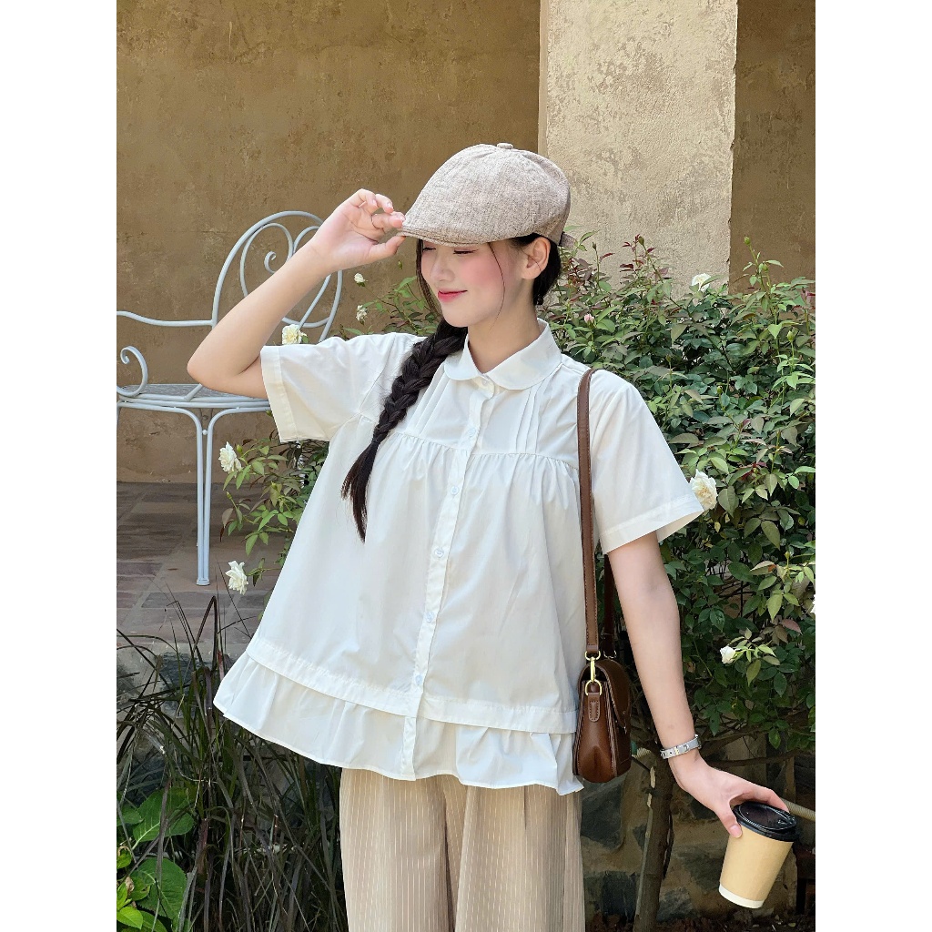 Áo sơ mi babydoll chất vải thô nến Miho House | BigBuy360 - bigbuy360.vn
