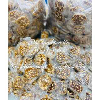 Túi zip 300gr/500gr Kẹo Chuối Gừng Cốt Dừa Đậu Phộng Cuộn Bánh Tráng Đặc Sản Bến Tre Kẹo Khóm Cuộn Bánh Tráng