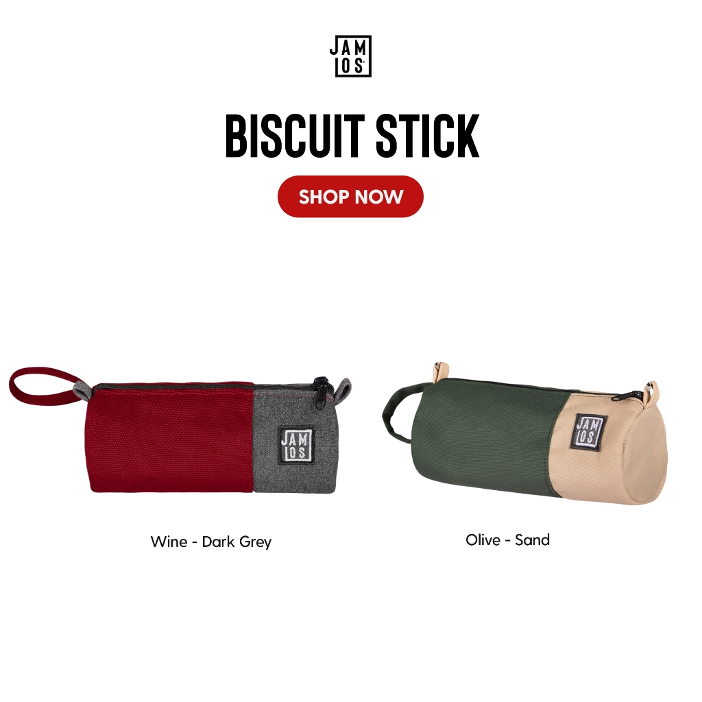 Biscuit Stick - Bóp tròn vải canvas Jamlos để bút viết, mỹ phẩm, trang điểm