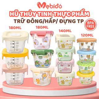Hộp Đựng Thực Phẩm Hộp Trữ Đông Cốc Nấu Cháo Cho Bé Bằng Thủy Tinh Nắp Dẻo - Shop Mẹ Bí Đỏ