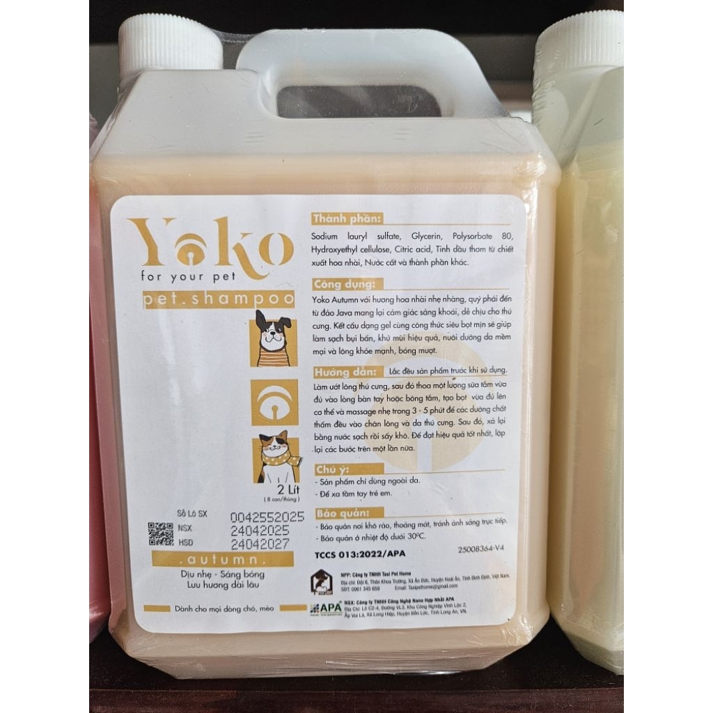 [Can 2L] YoKo Sữa Tắm Cao Cấp Cho Chó Mèo -Pet Shampoo