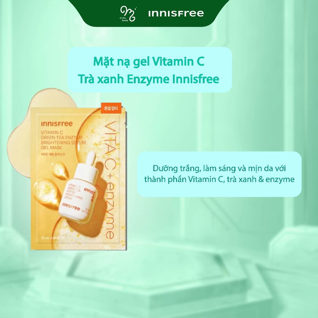 Mặt nạ gel Vitamin C Trà xanh Enzyme dưỡng trắng và làm sáng da - Innisfree