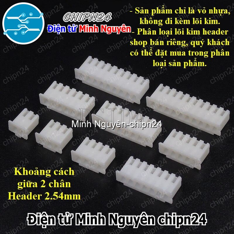 (F299-300) Header XH2.54 Cái (2P/3P/4P/5P/6P/7P/8P/9P/10P) - [Chọn Loại]
