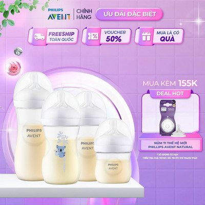 Bình Sữa Philips Avent Natural Cho Bé, Bình Sữa Mô Phỏng Tự Nhiên Mới, Chống Đầy Hơi Sặc Sữa
