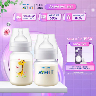 Bình Sữa Philips Avent Shrink Wrap Classic Cho Bé Cổ Rộng Natural An Toàn, Chống Đầy Hơi Sặc Sữa