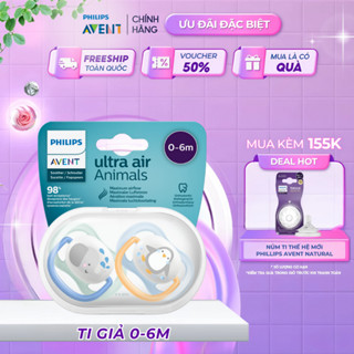 Ti Giả Avent Ultra Air 0-6 Tháng, Núm Ty Ngậm Cho Bé Sơ Sinh An Toàn Mềm Mại Chính Hãng