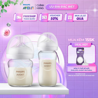  Bình Sữa Philips Avent Natural Thủy Tinh Mô Phỏng Tự Nhiên Cao Cấp Cho Bé Chống Đầy Hơi Sặc Sữa 