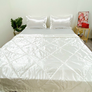 Bộ chăn ga gối phi lụa (ga 2x2m , mền 2.2x2m, niệm dày 10-15cm), đủ mền
