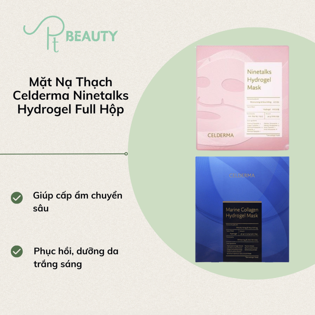 Mặt Nạ Thạch Celderma Ninetalks Hydrogel - Full hộp