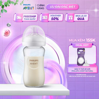  Bình Sữa Philips Avent Natural Thủy Tinh Mô Phỏng Tự Nhiên Cao Cấp Cho Bé Chống Đầy Hơi Sặc Sữa 240ml 