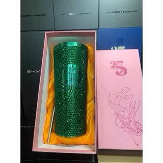 Ly giữ nhiệt Starbucks đính đá Rhinestone 750ml, Bình nước inox 340 nắp kín fullbox hãng kèm ống hút