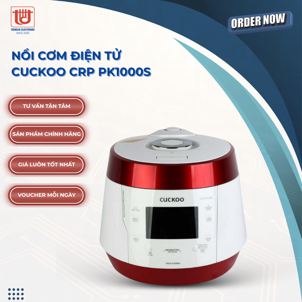 Cuckoo Nồi Cơm Điện Tử CRP PK1000S - Dung tích 1.8L
