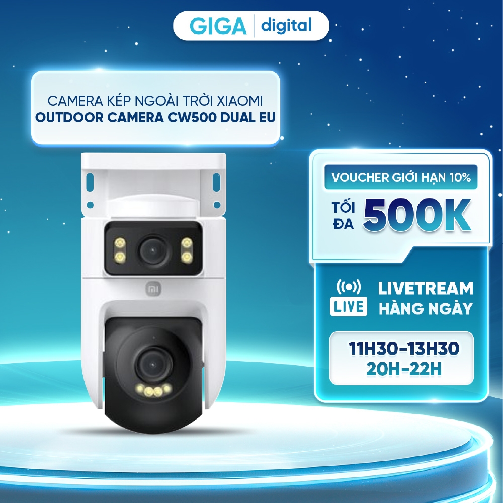 Camera Kép Ngoài Trời Xiaomi Outdoor Camera CW500 Dual 2,5K | 4MP | Phát hiện AI | Wi-Fi 6 băng tần 